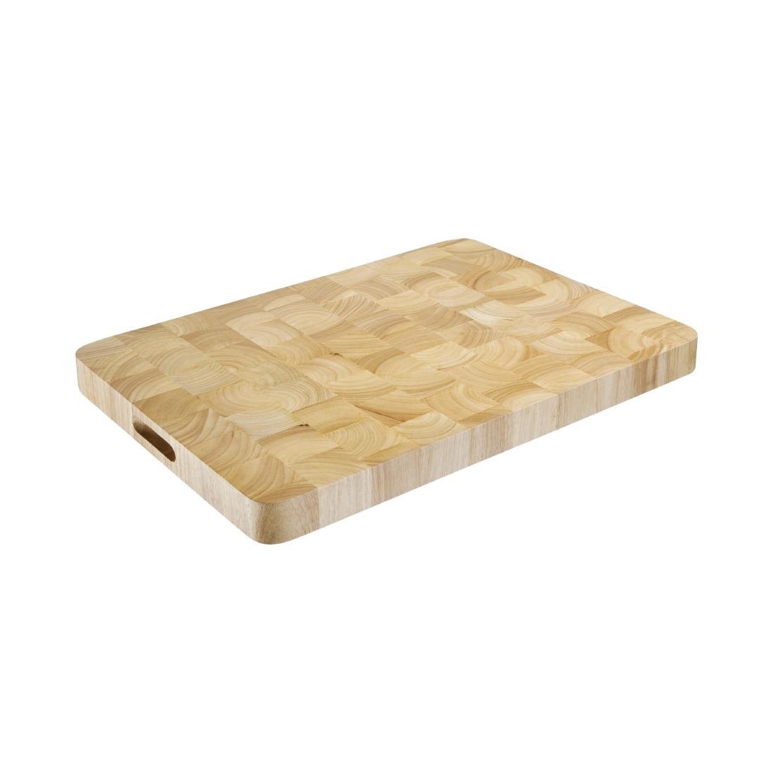 Vogue Rectangular Wooden Chopping Board Large - 610x455x45mm 24x18x1 3/4" C460 - Whisk Hospitality - C460