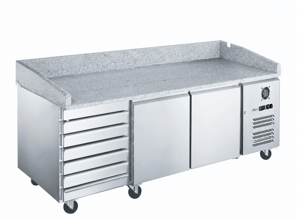 FED-X 2 Door 7 Drawer Marble Top Pizza Make-Up Bench 2020mm XPZ3600TND - Whisk Hospitality - XPZ3600TND
