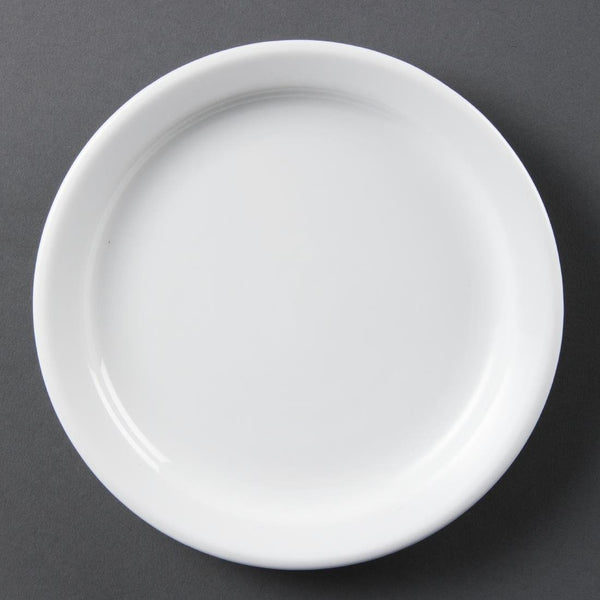 Olympia Whiteware Narrow Rimmed Plate - 18cm 7" (Box 12) CB487 - Whisk Hospitality - CB487