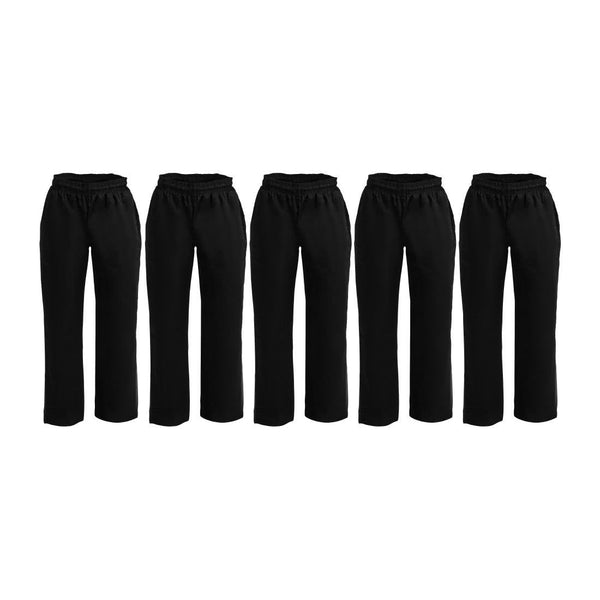 Whites Vegas Chefs Trousers Black Polycotton - Size L - A582 - S (Pack 5) SA826 - Whisk Hospitality - SA826