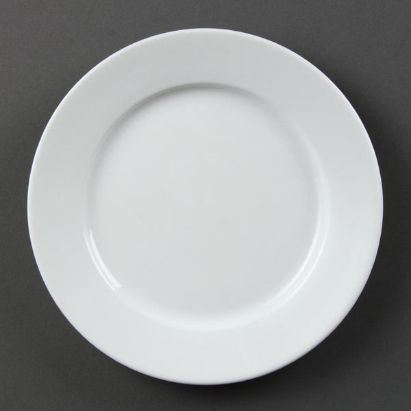 Olympia Whiteware Wide Rimmed Plate - 20cm 8" (Box 12) CB479 - Whisk Hospitality - CB479