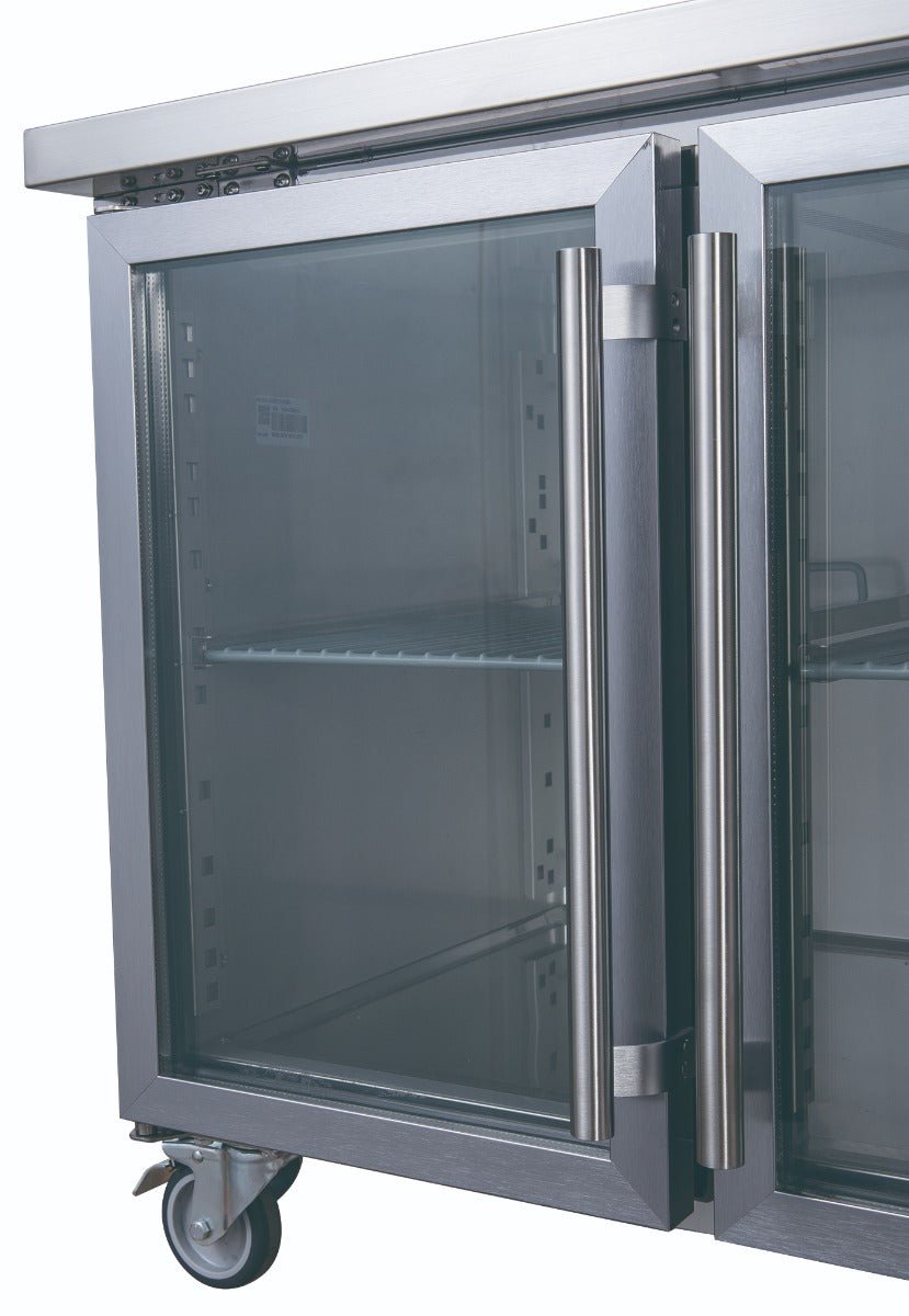 FED - X Two Glass Door Bench Fridge Stainless Steel - XUB6C13G2V - Whisk Hospitality - XUB6C13G2V