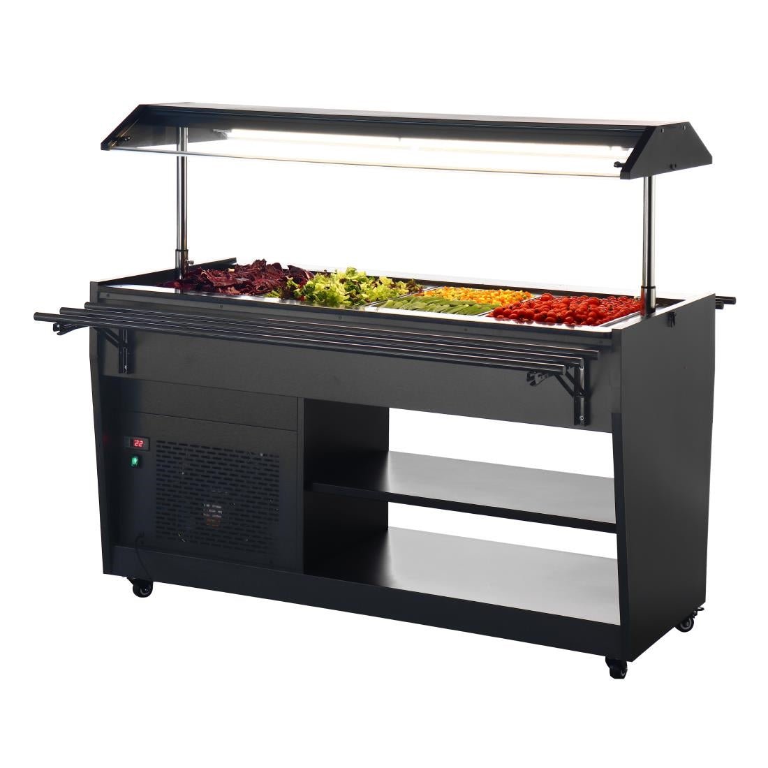 Polar G - Series Refrigerated Buffet Bar in Black PG007 - A - Whisk Hospitality - PG007-A