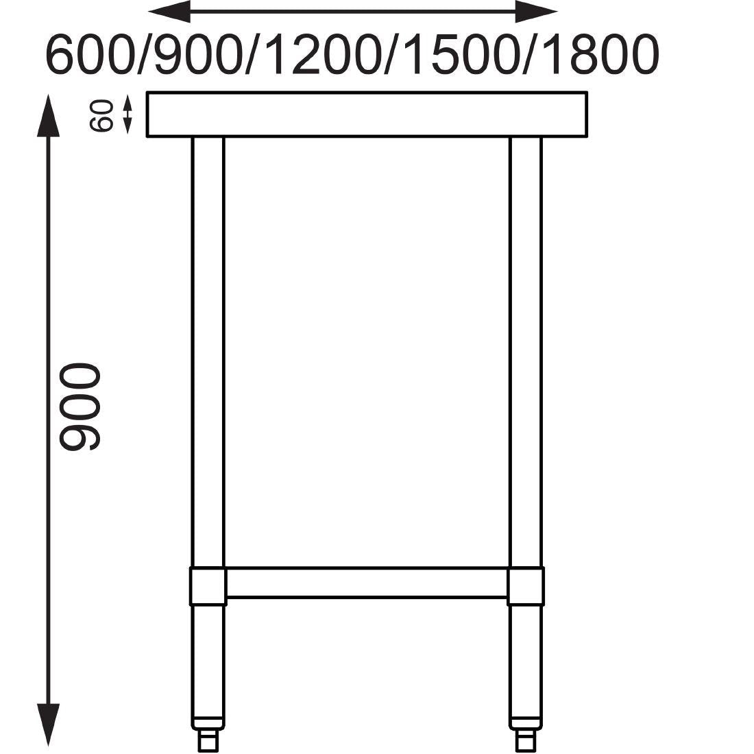 Vogue Table St/St - 600x600mm 23 1/2x23 1/2" T389 - Whisk Hospitality - T389