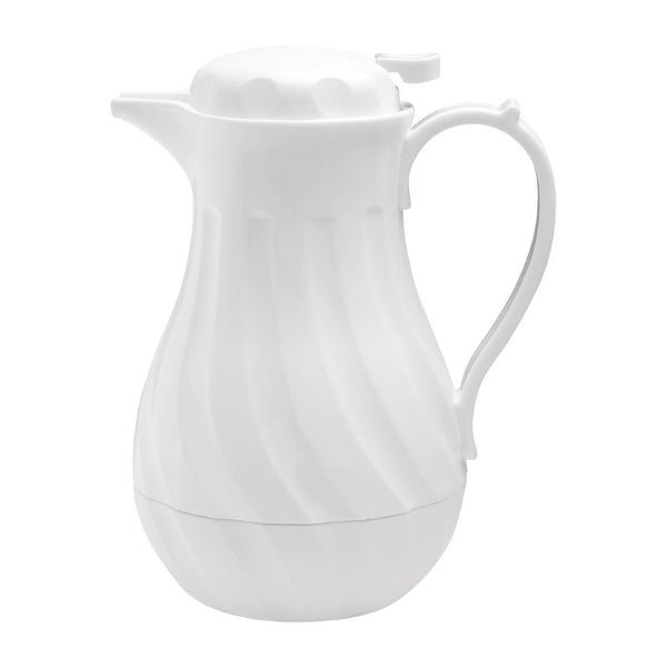 Olympia Insulated Swirl Jug White - 2Ltr GL971 - Whisk Hospitality - GL971