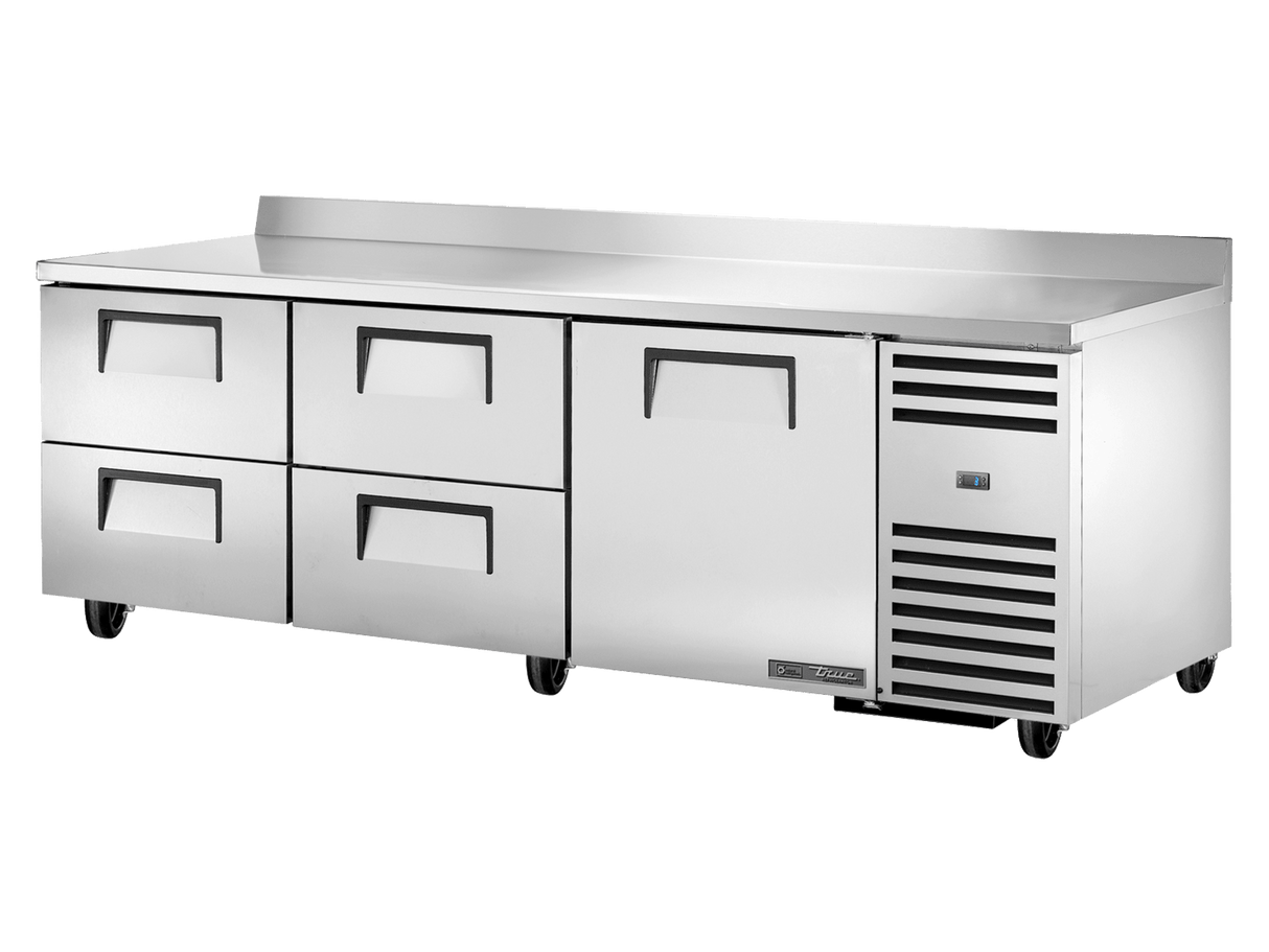 True Refrigeration Deep Worktop Counter Refrigerator 4 Drawers + 1 Solid Swing Door - TWT - 93D - 4 - HC - Whisk Hospitality - TWT-93D-4-HC
