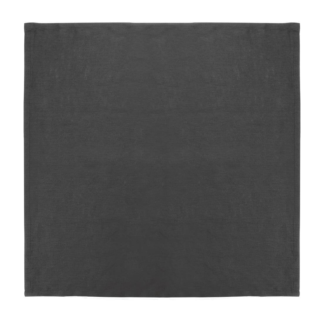 Olympia Linen Table Napkin 400x400mm Black (Pack 12) FW697 - Whisk Hospitality - FW697