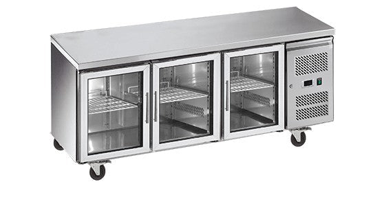 Exquisite Snack Size Under Bench Chiller Glass Doors - SSC400G - Whisk Hospitality - SSC400G