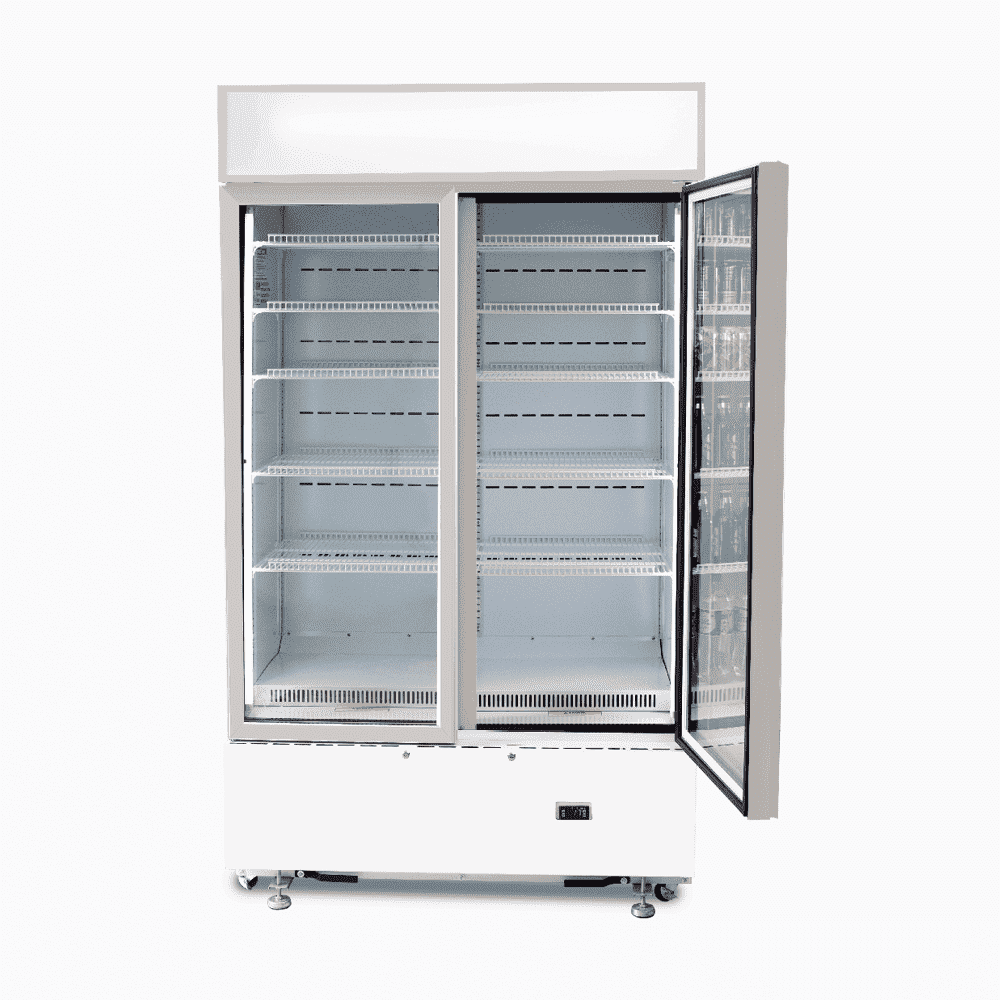 Bromic Upright Display Fridge - 960L - 2 Doors - Flat Glass - Cassette - White - Whisk Hospitality - GM1000LWCAS