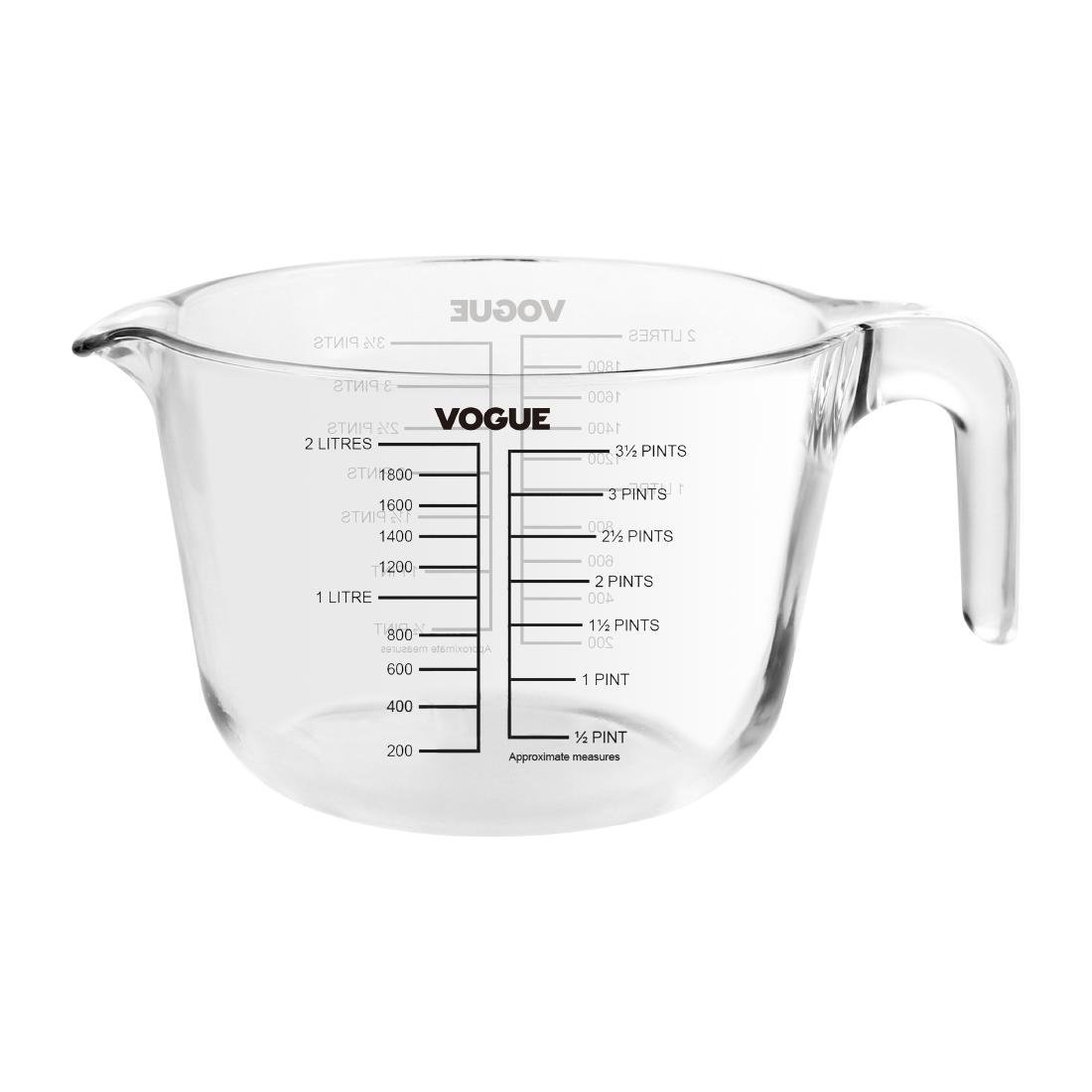 Vogue Glass Measuring Jug - 2000ml DP118 - Whisk Hospitality - DP118