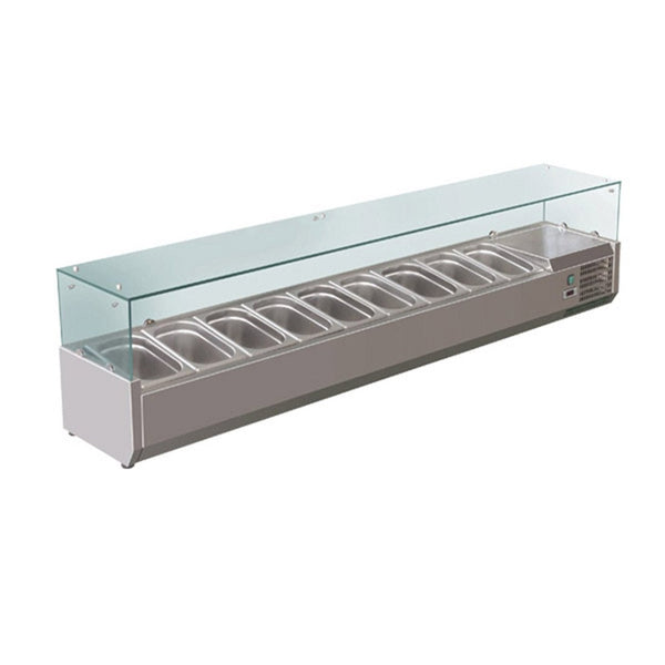 FED - X Flat Glass Salad Bench - XVRX2000/380 - Whisk Hospitality - XVRX2000/380