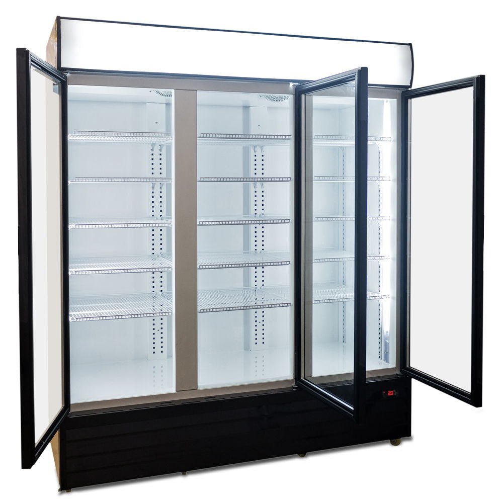 AG 1500L Triple Door Upright Display Fridge - Glass Door CU1500TNG - Whisk Hospitality - CU1500TNG
