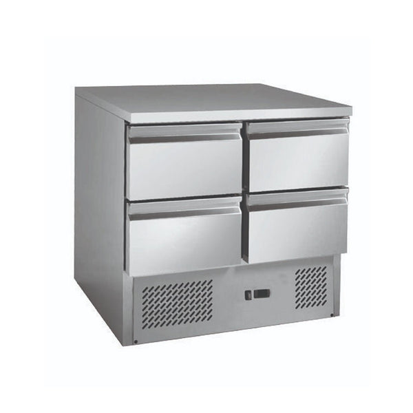 Stainless steel 4 Drawers Compact Workbench Fridge - GNS900 - 4D - Whisk Hospitality - GNS900-4D