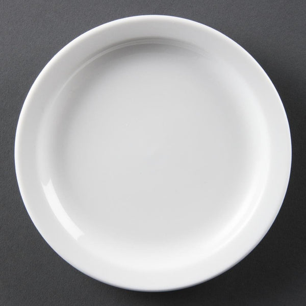Olympia Whiteware Narrow Rimmed Plate - 15cm 6" (Box 12) CB486 - Whisk Hospitality - CB486