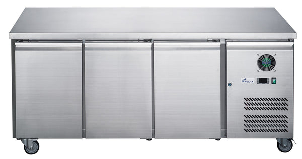 FED - X S/S Three Door Bench Fridge - XUB6C18S3V - Whisk Hospitality - XUB6C18S3V