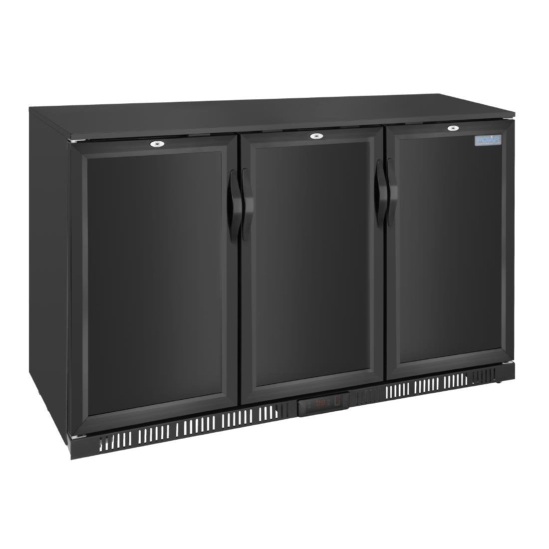 Polar G - Series Back Bar Cooler with Triple Solid Hinged Doors Black - 850mm GE999 - A - Whisk Hospitality - GE999-A