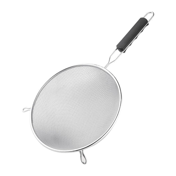 Vogue Double Mesh Sieve Black Handle - 240mm FE743 - Whisk Hospitality - FE743