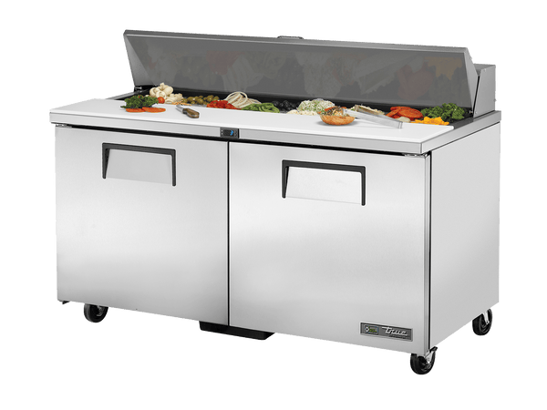 True Refrigeration Prep Table 16x 1/6 Top Pans 2 Solid Swing Doors - TSSU - 60 - 16 - HC - Whisk Hospitality - TSSU-60-16-HC