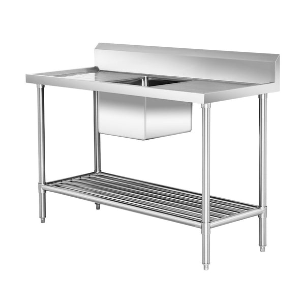 Single Centre Sink Bench & Pot Undershelf SSB6 - 1500C/A - Whisk Hospitality - SSB6-1500C/A