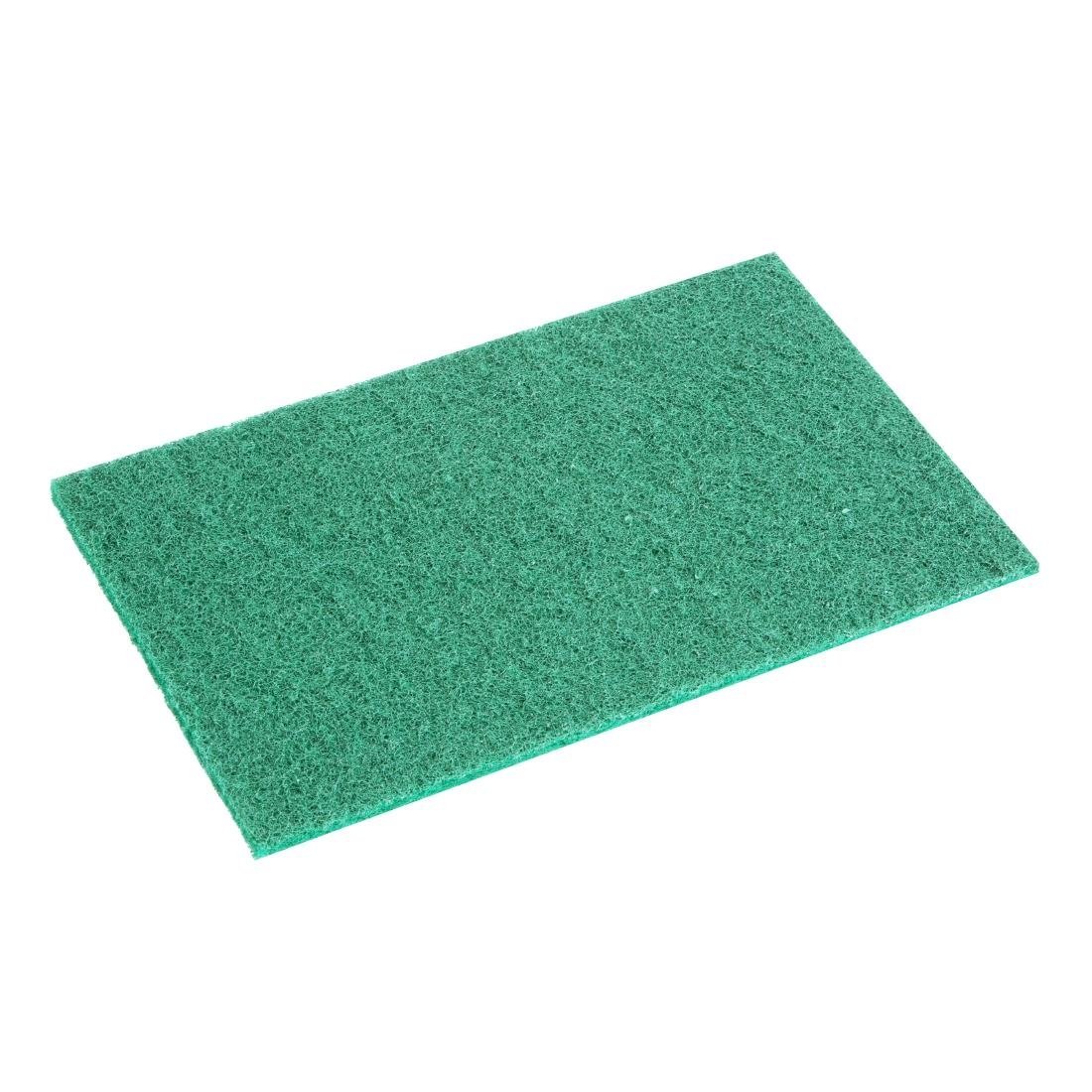 Jantex Green 100% Recycled Scouring Pad - 9x6" (Pack 10) HW010 - Whisk Hospitality - HW010