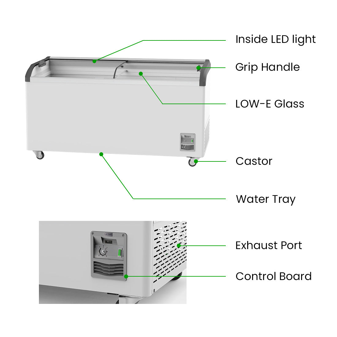 Thermaster Heavy Duty Supermarket Glass Sliding Lid Freezers 576L - SD-576K