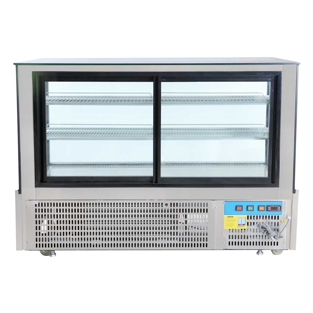 Bonvue Black Trim Square Glass Cake Display 2 Shelves - SSU150-2XB