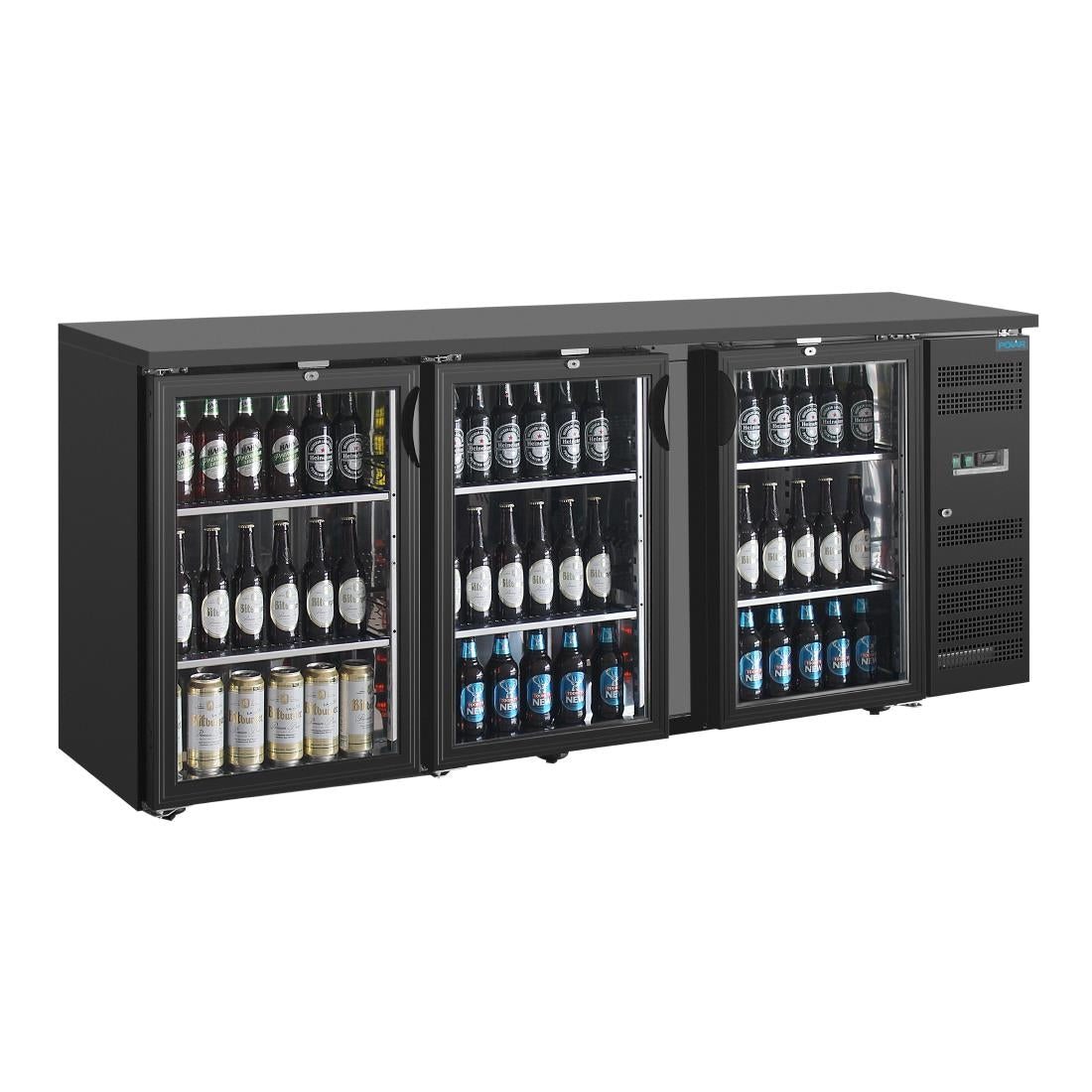 Polar U-Series Back Bar Cooler - Triple Hinged Door UA022-A