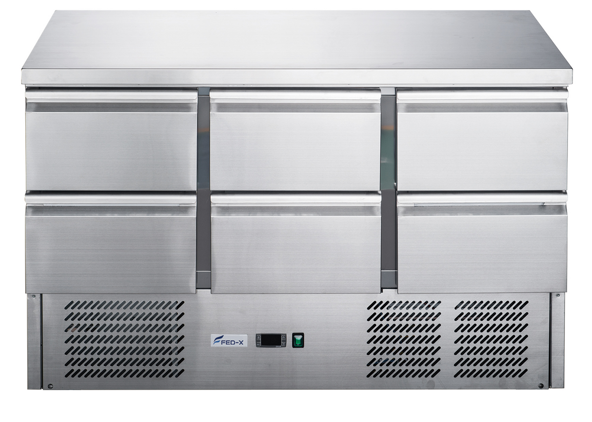 FED-X Six Drawer Salad Prep Fridge - XGNS1300D-6D