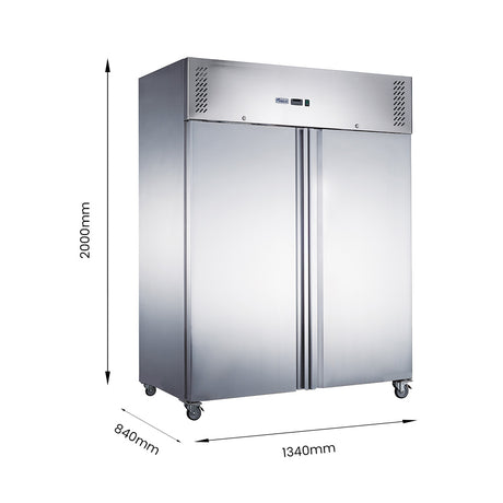 FED-X S/S Two Full Door Upright Freezer XURF1200SFV