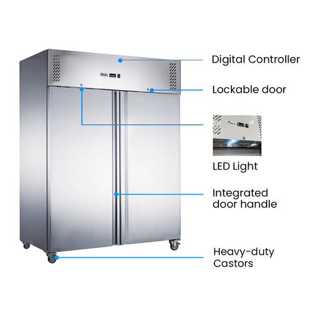FED-X S/S Two Full Door Upright Fridge - XURC1200SFV
