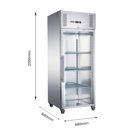 FED-X S/S Full Glass Door Upright Fridge - XURC600G1V
