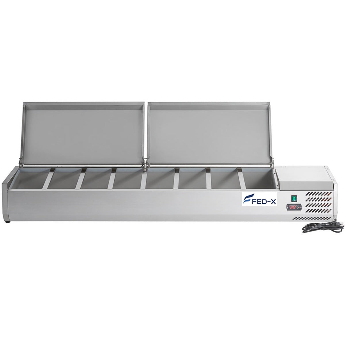 FED-X Salad Bench with Stainless Steel Lids - XVRX2000/380S