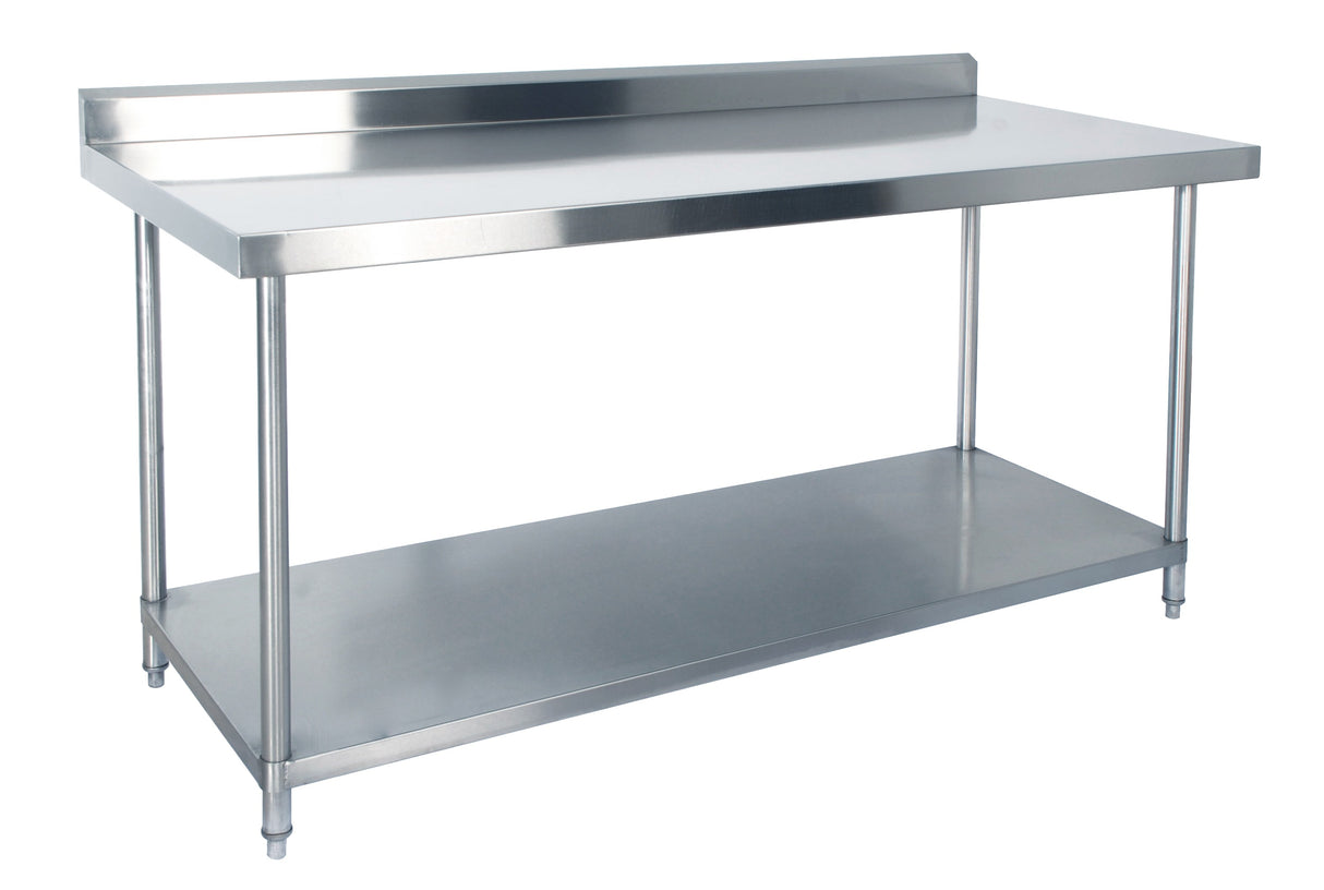 KSS 1200mm Bench w/ Shelf Underneath and Splashback - 760 Depth 03-1200L