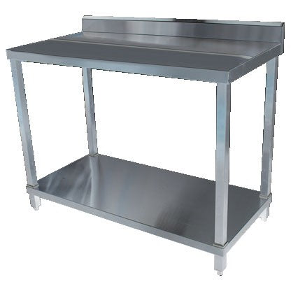 Bench with Adjustable storage shelf underneath and splash back 1800mm 03-6-1800L