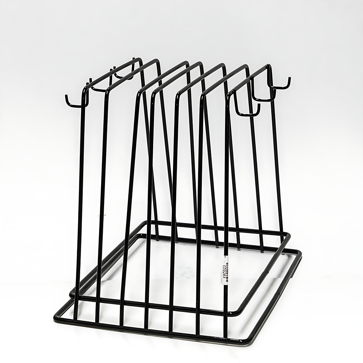 Cutting Board Rack - S/S - Black - with Hooks - CBS-1218