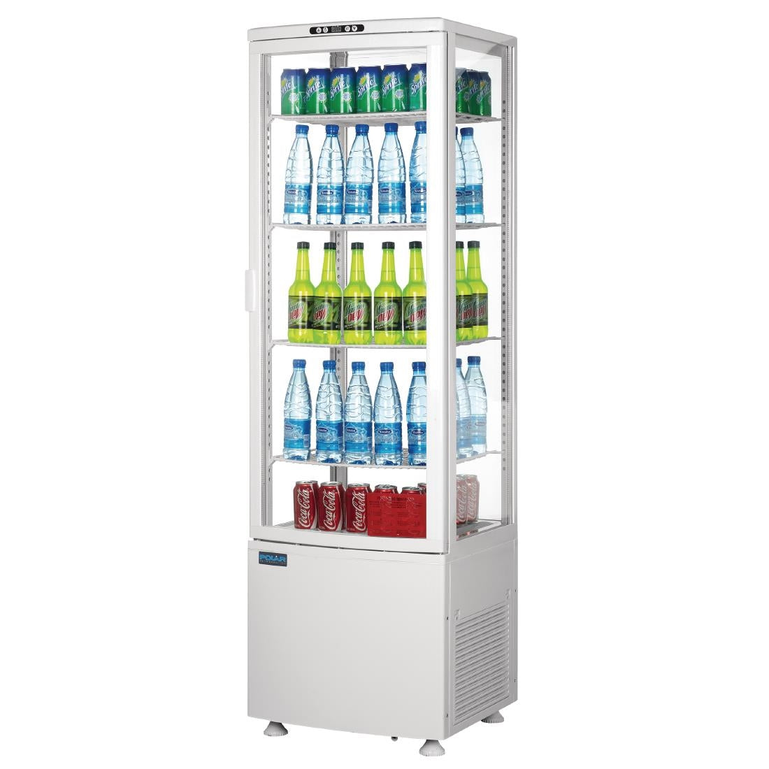 Polar C-Series Energy Efficient Curved Door Display Fridge White 235Ltr