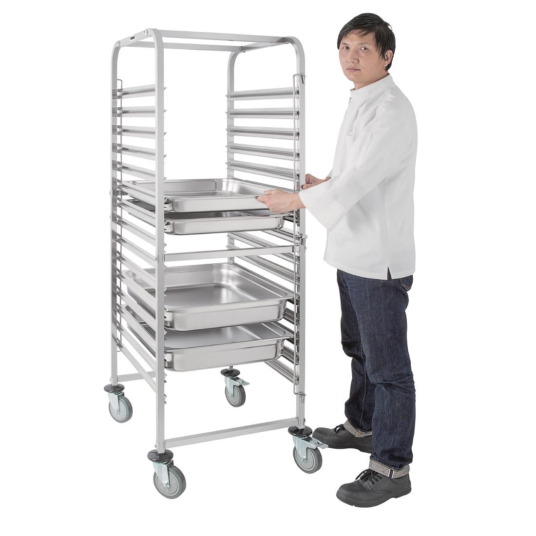 Vogue Gastronorm 2/1 Racking Trolley (15 Level) GG499