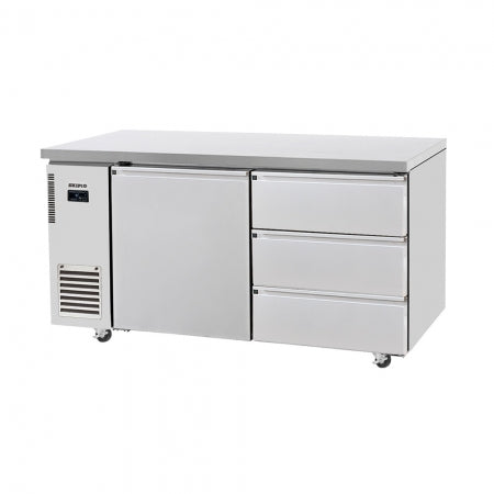 Skipio SUF15-3D-3  1 Door & 3 Drawer Under Counter Freezer