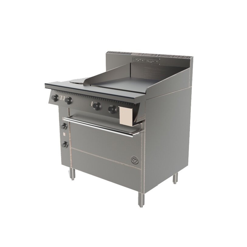 GOLDSTEIN PE2S24G28FF | 711MM (28") FAN FORCED OVEN RANGES | ELECTRIC