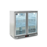 Twin Door Bar Fridge - Stainless Body &  Doors