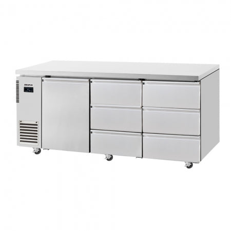 Skipio SUF18-3D-6  1 Door & 6 Drawer Under Counter Freezer