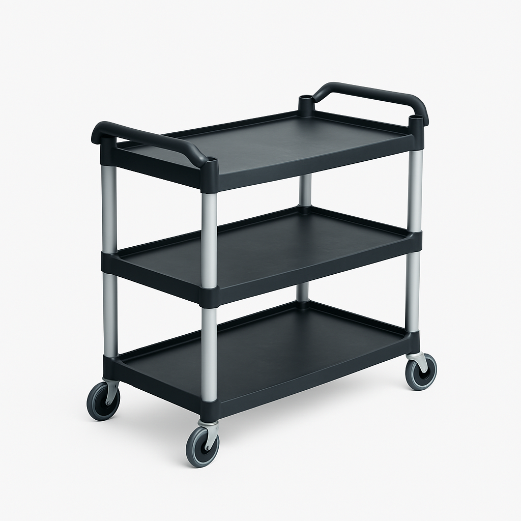 Serving Trolley - Large - 3 Tiers - Black