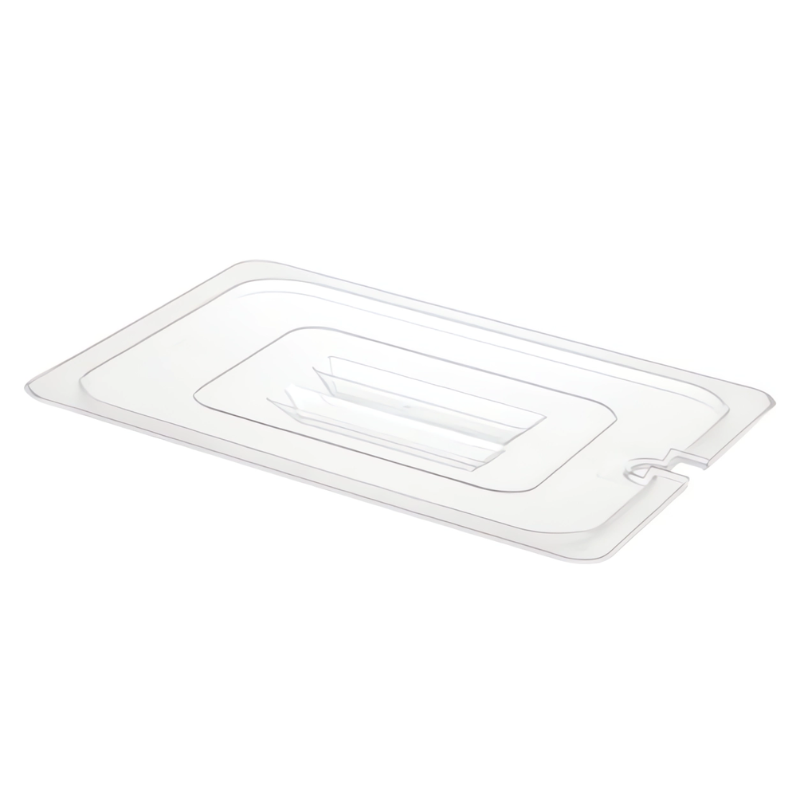 Gastronorme Pan Lid - PolyCarbonate - Notched - 1/2 - Clear