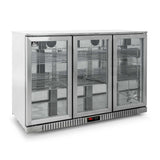 Three Door Bar Fridge - Stainless Steel Body & Doors