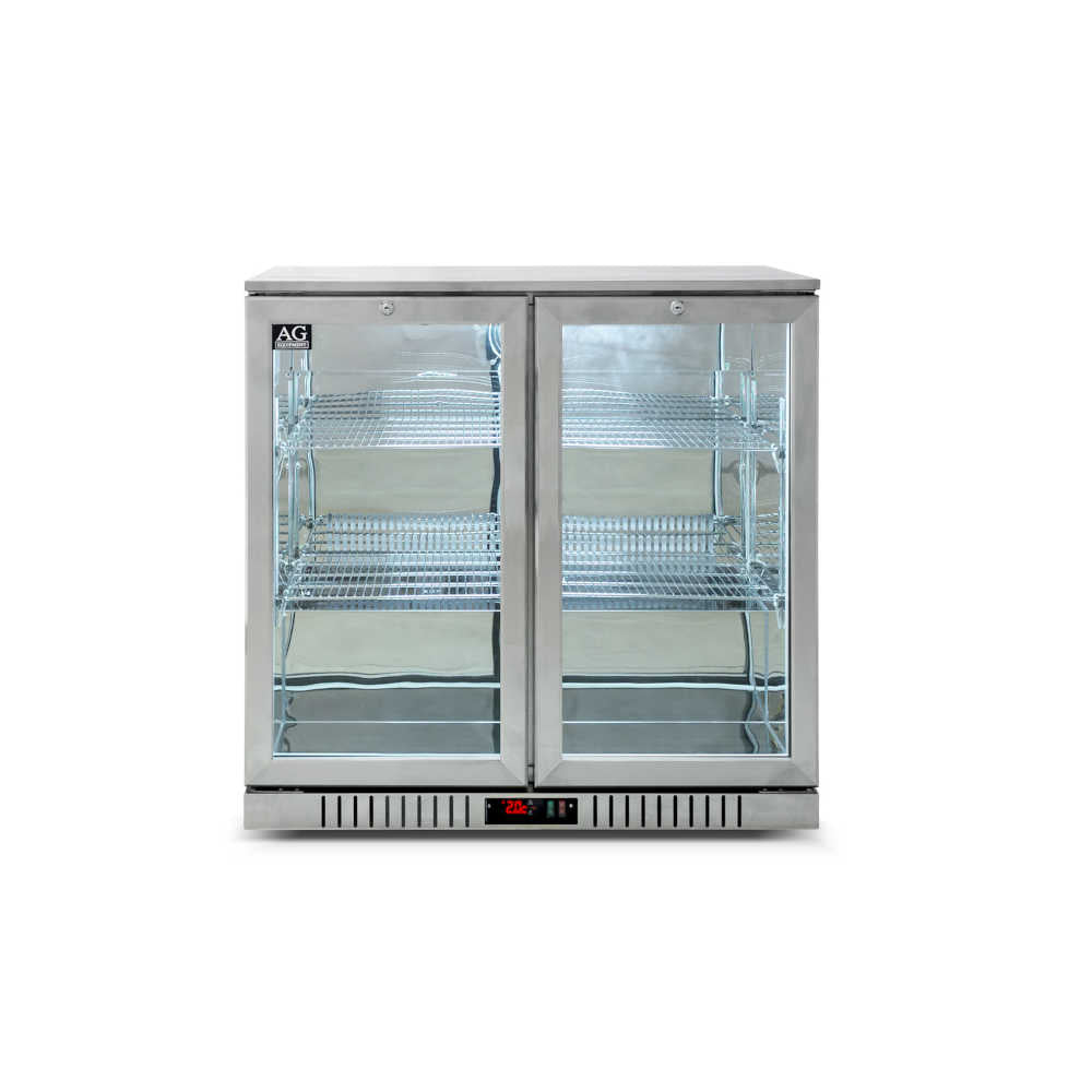 Twin Door Bar Fridge - Stainless Body & Doors