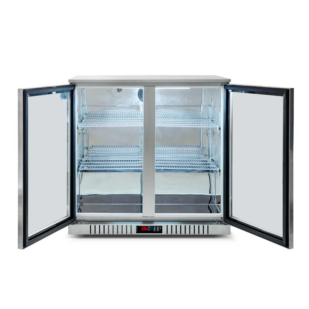 Twin Door Bar Fridge - Stainless Body & Doors