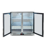 Twin Door Bar Fridge - Stainless Body &  Doors