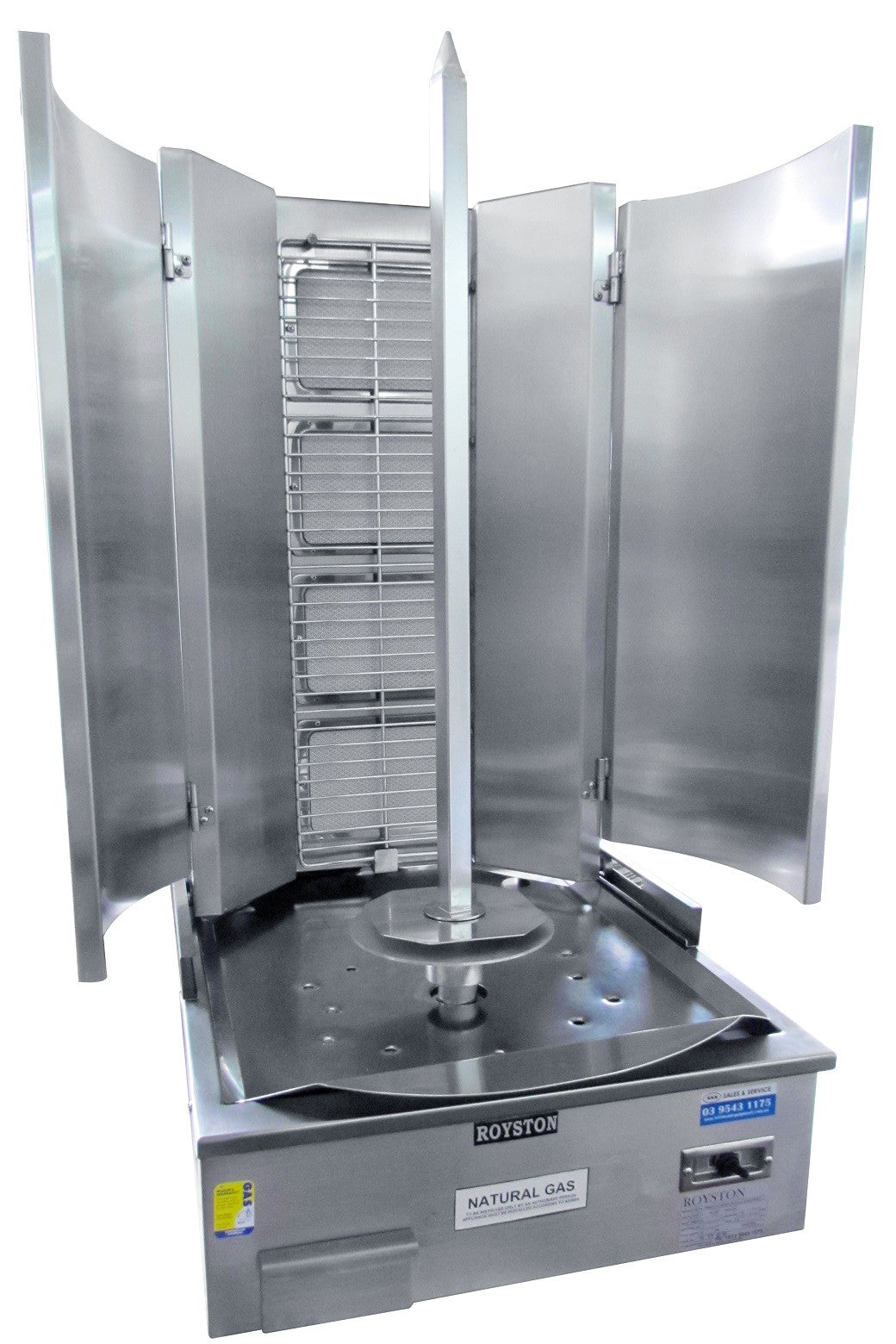 Royston 4 Burner Infrared Vertical Rotisserie - Swing Model 4BIVRDIS