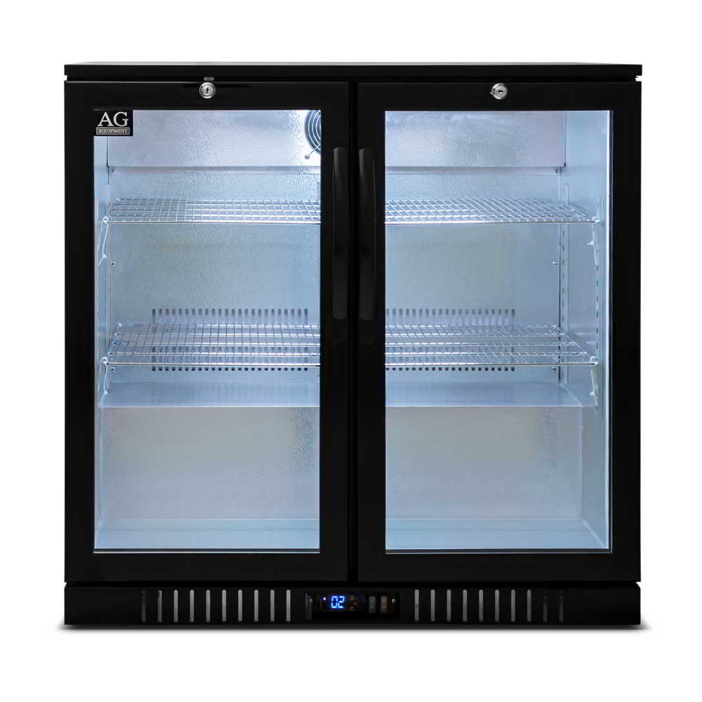 AG Twin Door Bar Fridge - Black Body & Doors BEER2