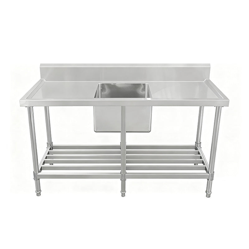 Work Bench - Single Sink with Pipe Undershelf - Center Sink / 600 / ASS-2160C